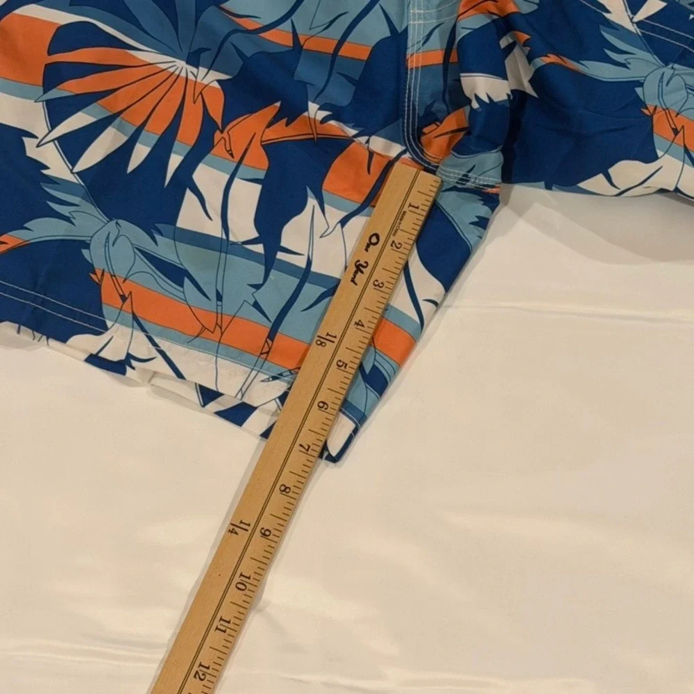 Cromer Resortwear Swim Trunks Mens M Blue Orange Tropical Floral Shorts Beach‎